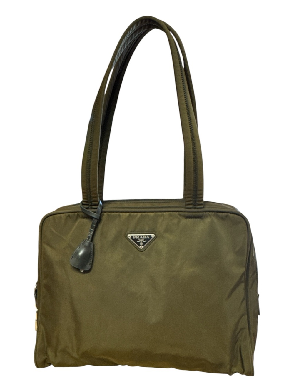 Prada Authentic Unisex Tessuto Nylon Shoulder Bag with Lock + Dust Bag